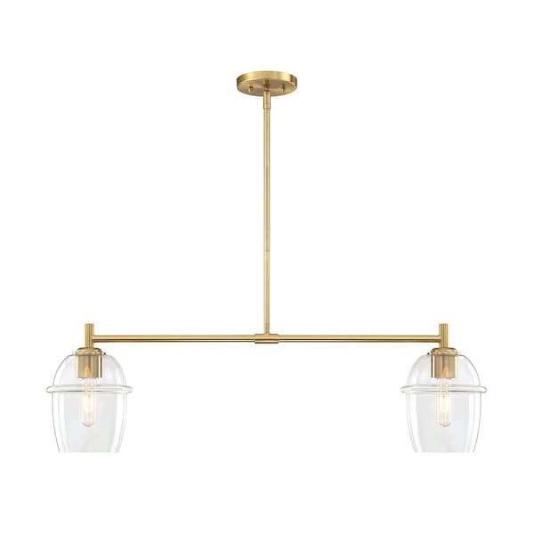 Designers Fountain Summer Jazz 60 Watt 2-Light Brushed Gold Transitional Island Light with Clear Glass Shades D310M-IS-BG - main